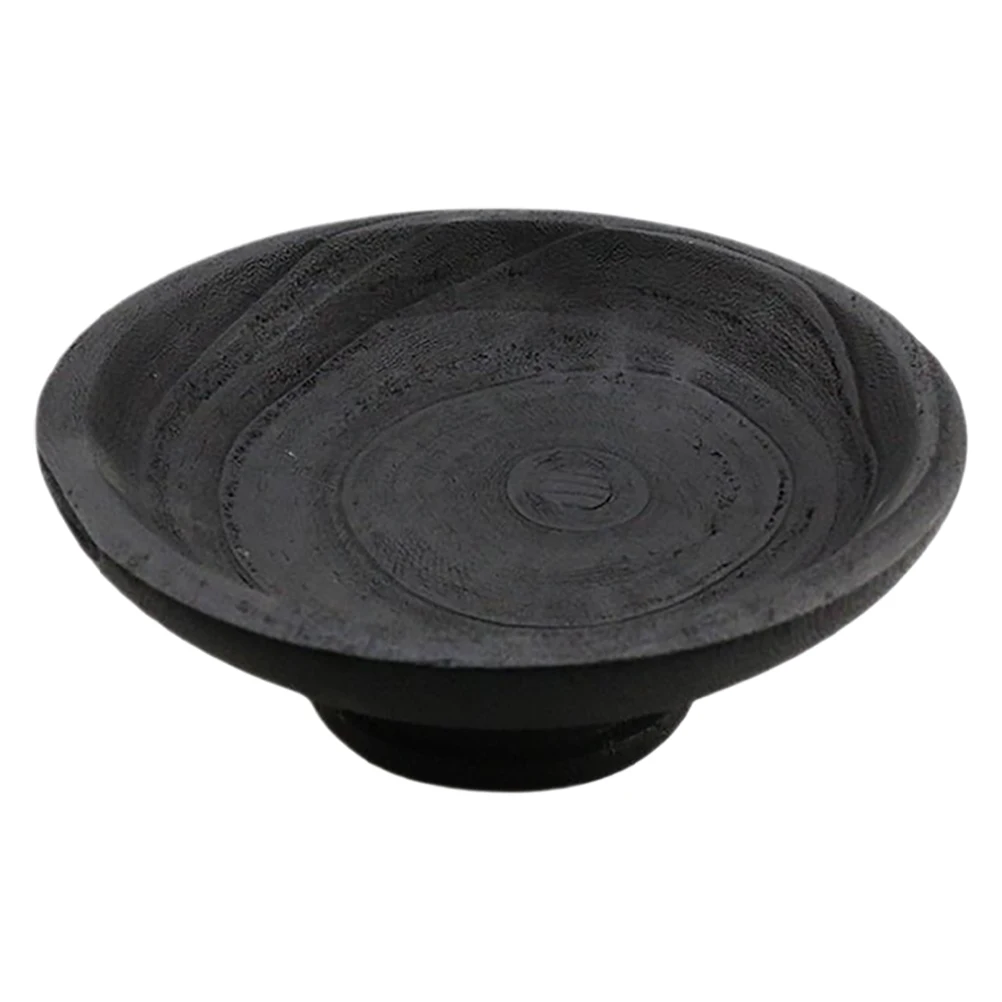 

Retro Solid Wood Fruit Plate Decorative Tray with Elevated Stand for Home Hotel Dried Snack Storage Vintage Wooden Dessert