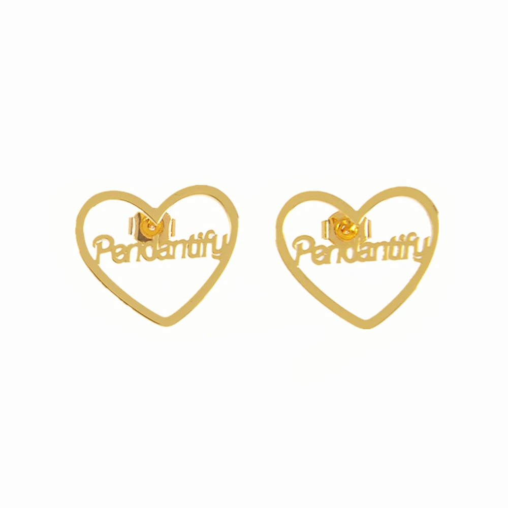 

Custom Tiny Heart Earrings Woman Stainless Steel Jewelry Personalized Name Earring Aretes Tendencia 2025 Best Friends Gift