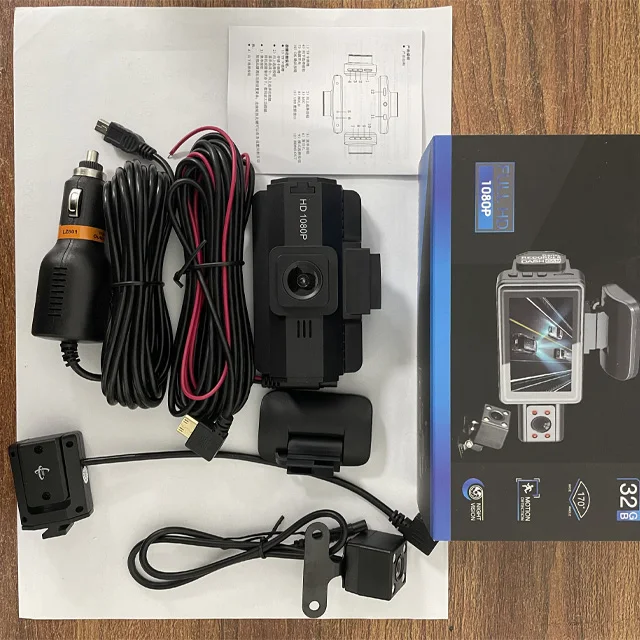 نموذج الكون TLCRETE عدسة مزدوجة 1080P كاميرا داش السيارة عالية الوضوح رؤية ليلية بالأشعة تحت الحمراء مع شاشة ركن السيارة متعددة اللغات #6