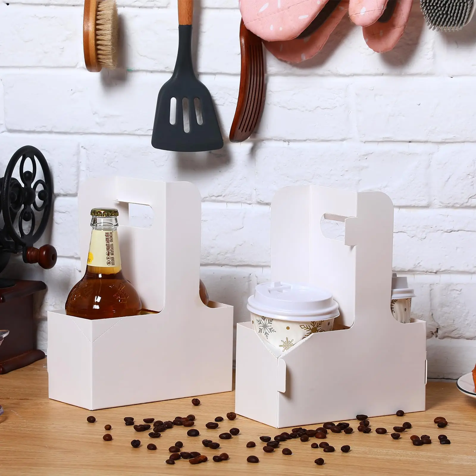 Rechteckige Blumen-Geschenktüte aus Kraftpapier, Blumenstrauß-Tasche aus Kraftpapier mit Griff, Blumenverpackungsbox für festliche Partys