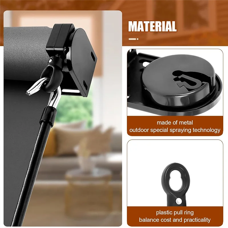 Sun Shade Replacement Parts, Cordless Crank Kit, Roller Blind Mounting Bracket,For Coolaroo Exterior Roller Shade