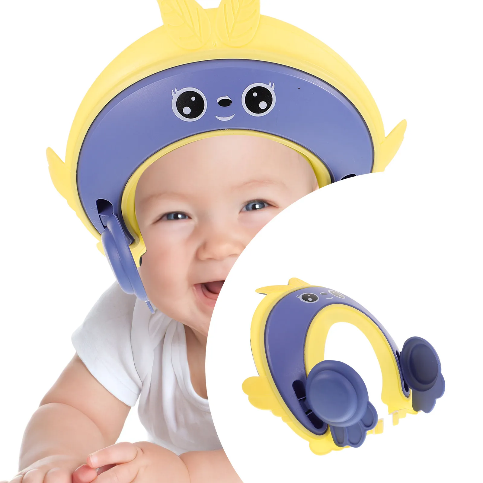 

Детская шапочка для купания с дизайном короны, мягкая, приятная для кожи, водонепроницаемая, для мытья волос, для малышей и детей, защитный козырек для душа, шапочка для шампуня