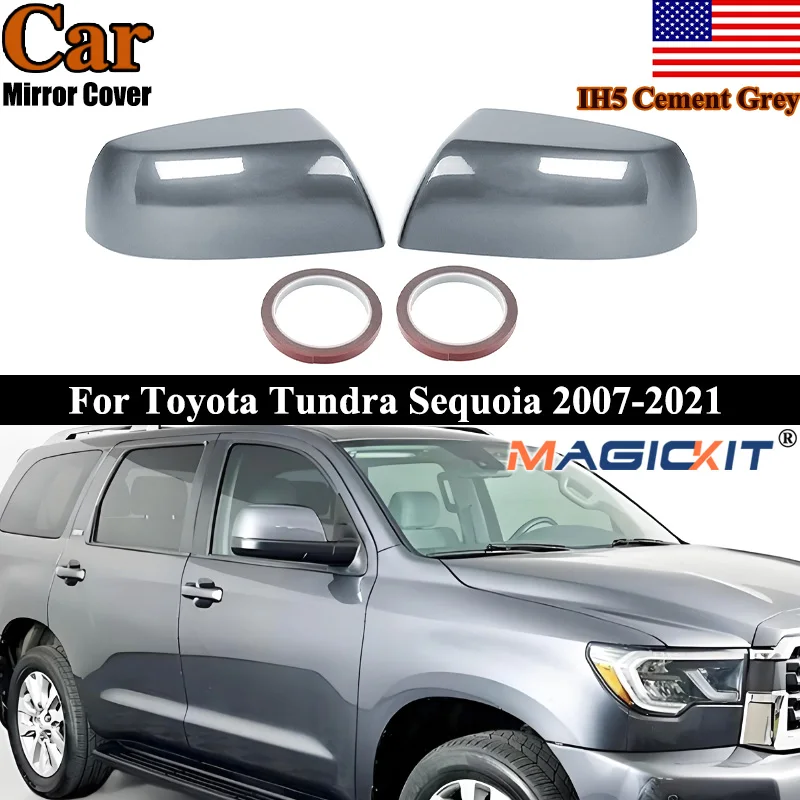 

1 Pair Side Mirror Cover Caps Compatible with Toyota Tundra Crewmax For Sequoia 2011-2019 Door Mirror Cap Left Side + Right Side