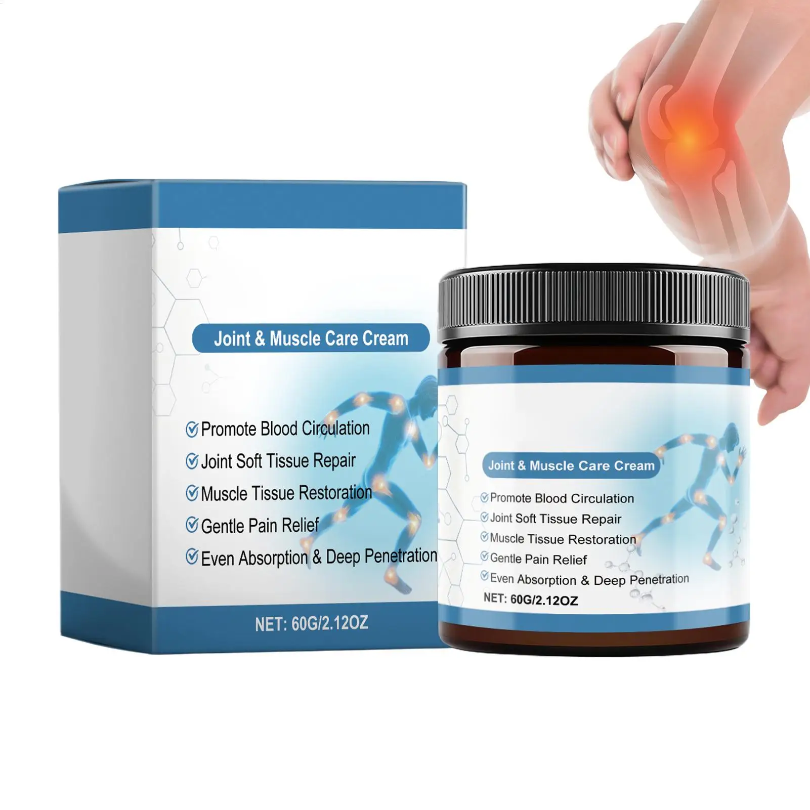 

Крем для облегчения суставов, 60 г, крем для ухода за суставами, восстанавливающий крем для массажа суставов, запястий и коленей, спортсмены, дома, путешествий