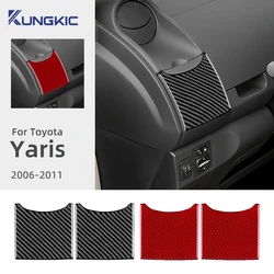 Real Soft Carbon Fiber Sticker For Toyota Yaris 2006 2007 2008 2009 2010 2011 LHD RHD Car Dashboard Side Cup Holder Accessories