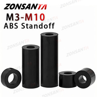 M3 M4 M5 M6 M8 M10 Black ABS Non-Threaded Hollowed Nylon Spacer Round Hollow Standoff Washer PCB Board For Switch Receptacle