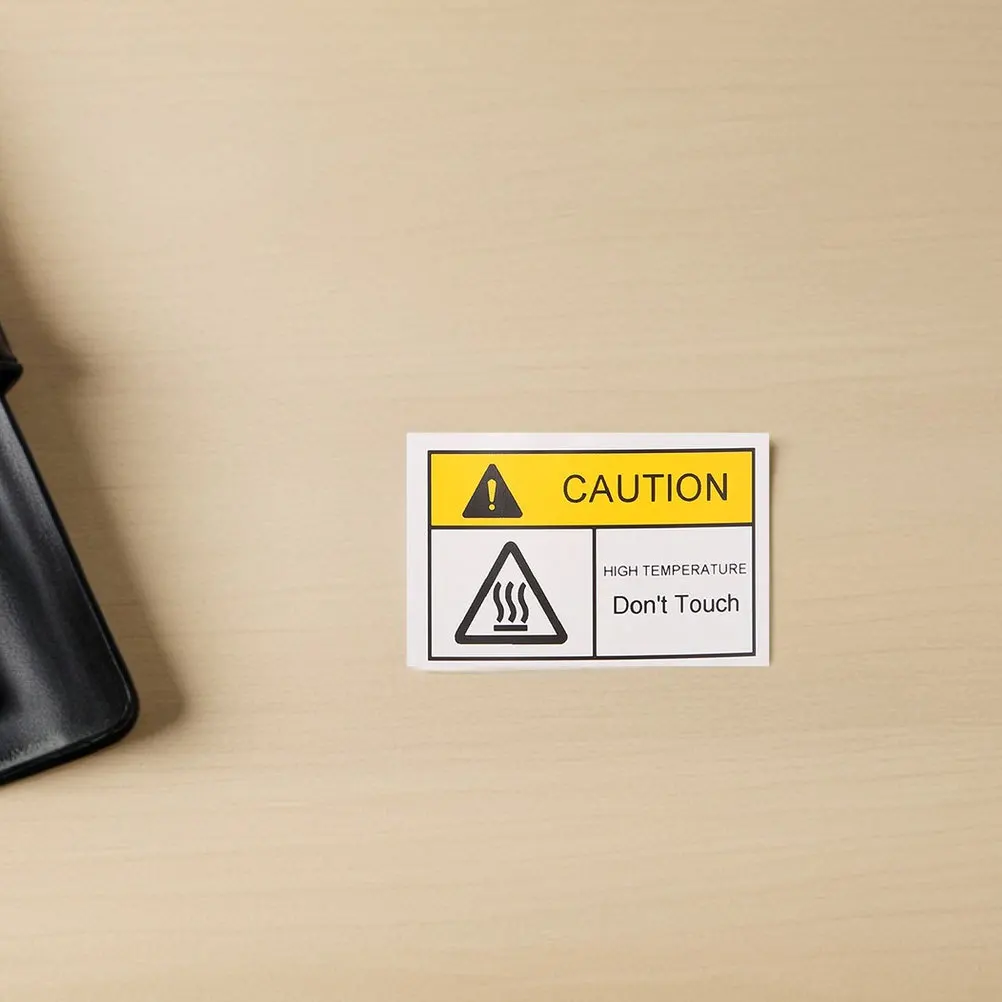 

5 Sheets Hot Warning Labels High Temperature Resistant Stickers Safety Signs for Hot Surfaces on Machinery Heaters Industrial