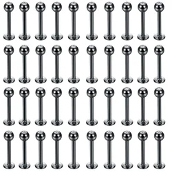 40Pcs/set 316L Stainless Steel Labret Piercing Jewelry, Lip Rings Nose Rings Nose Studs Cartilage Tragus Conch Earring Studs