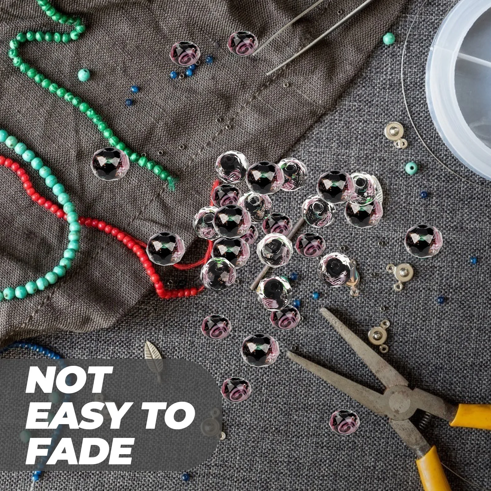 

40pcs Pendant Jewelry Accessories Azure Design For Diy Bracelet Necklace Craft Making Spacer Beads Glass Loose