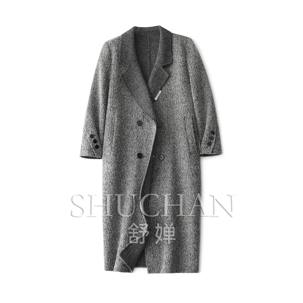 

Autumn and Winter Wear Wool Double-sided Fashion Long Woolen Coat Women Casaco Feminino Jacket Women