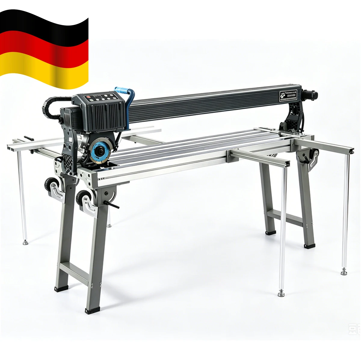 Coupe-carreaux et pierres industriel automatique haut de gamme 1800 mm, 3000W haute puissance, coupe humide 0-45°, en stock en Allemagne, livraison rapide °   Coupe biseautée réglable avec positionnement laser pour la découpe de carreaux et de pierres