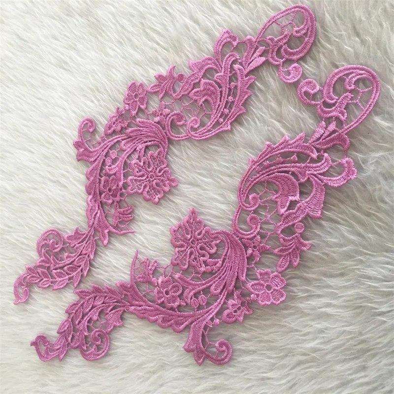 Water-soluble Lace Embroidery Accessories for Wedding Dresses and Formal Dresses,Mirror Flower Embroidery,25 Colors,10 Pcs,5Pair