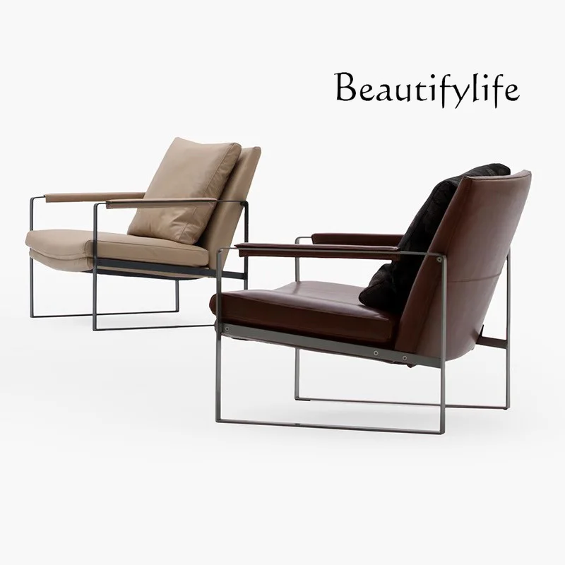 

X Modern Leather Living Room Chairs Nordic Salon Luxury Bedroom Living Room Chairs Balcony Sofa Arm Sillones Postmodern Furnitur