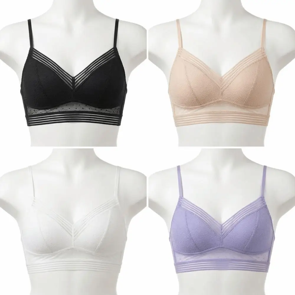 High Quality Lace Material Beauty Back Bra Lightweight Comfortable Wireless Bra Adjustable Low Back Bras Women