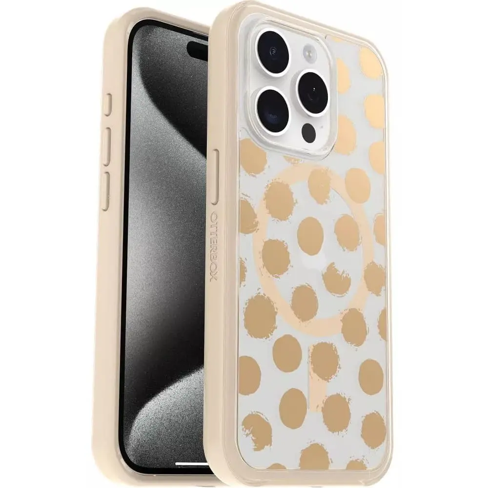 

iPhone 15 Pro Max (ONLY) Symmetry Series+ Case - Clear/Brown, Snaps to MagSafe, Ultra-Sleek, Raised Edges Protect Camera & S