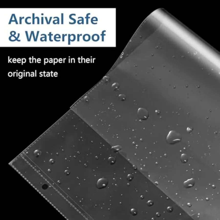 8.5 x 14 Page Protecto 50Pack Legal Size Paper Sleeves Landscape Document Sleeves for 3 Ring Binder Side Loading