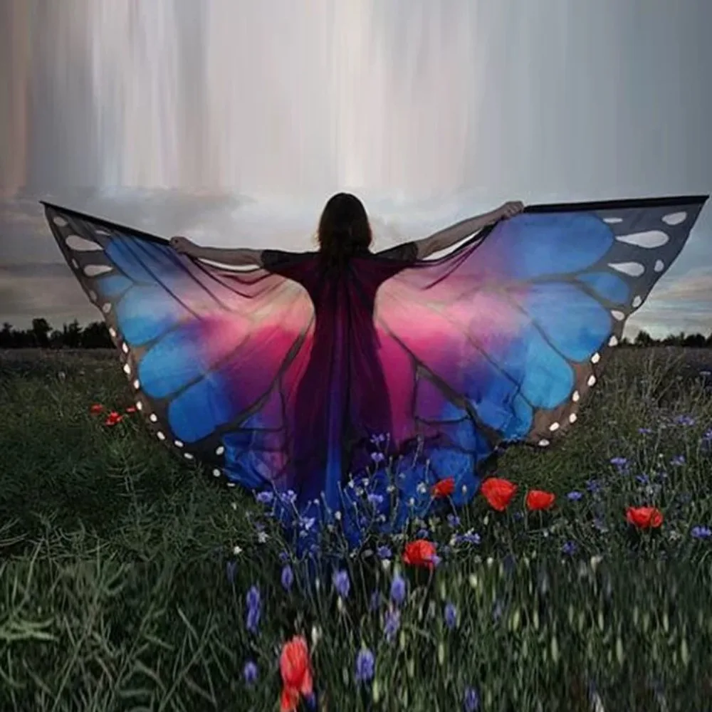 

Beautiful Moth Butterfly Cape Halloween Masquerade Butterfly Peacock Shawl Dress Up Party Butterfly Cosplay Costumes Summer