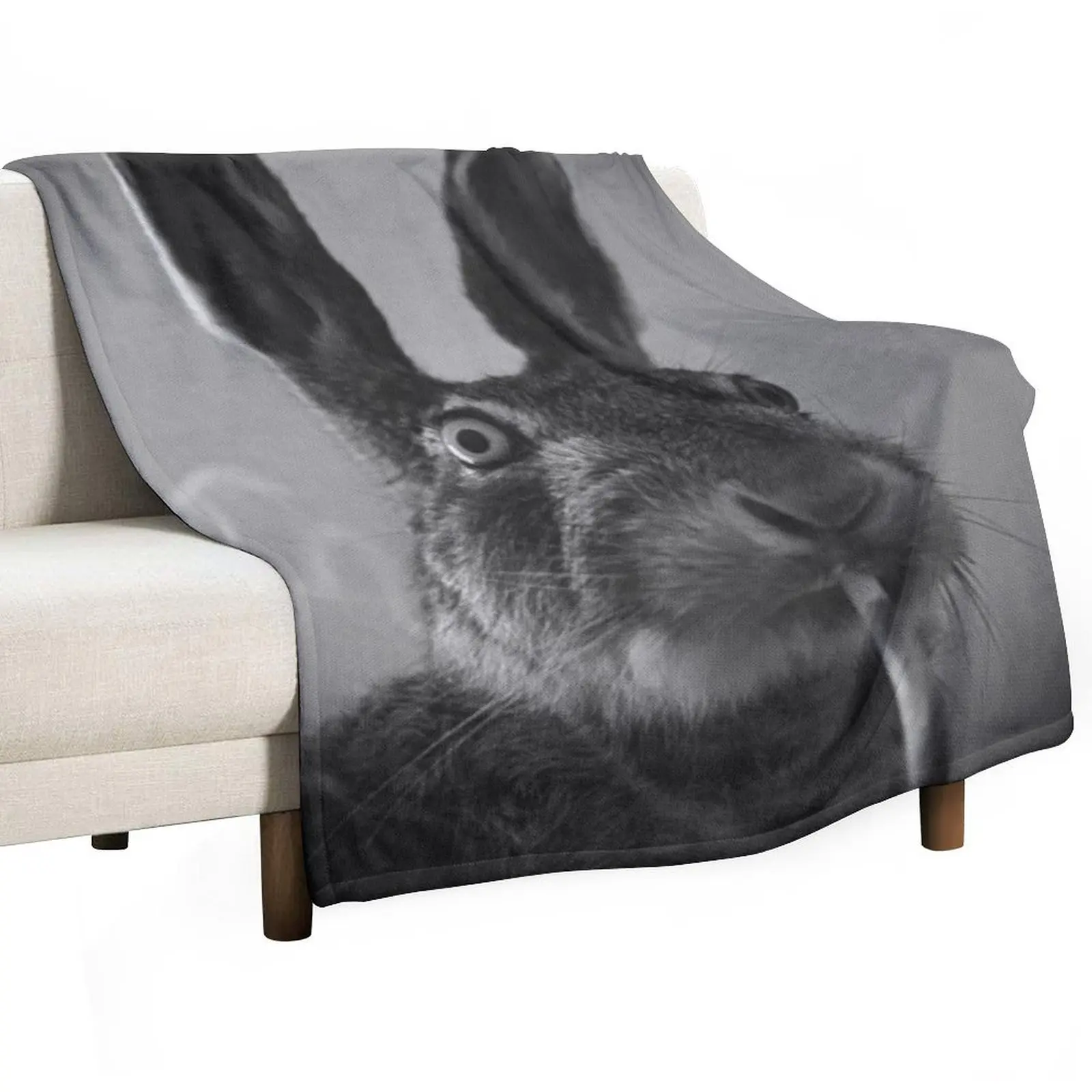 

Bunny Smokes Throw Blanket Winter beds Sofa Quilt Flannels Custom Blankets