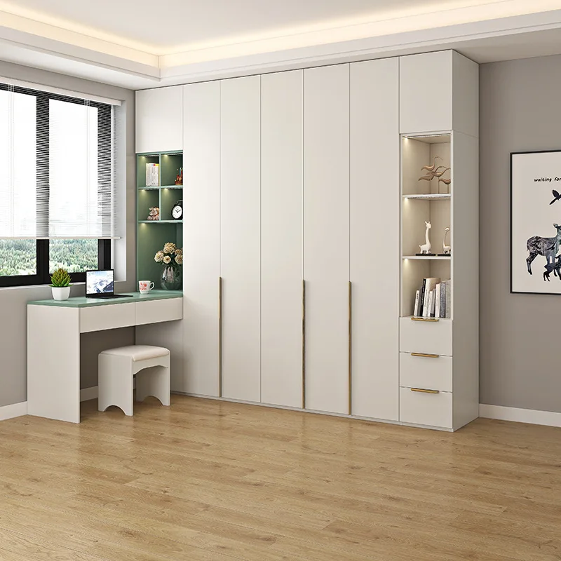 clothing area Multi-bedroom household ecological board Children's room Corner computer table Desk cabinet Integrated wardrobe