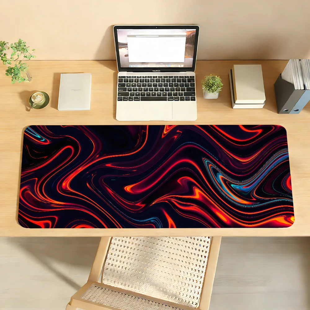 Line Liquid Mouse Pad Non-slip Desk Mat PC Laptop Accessories Rubber Office Keyboard Large Gamers Decoracion