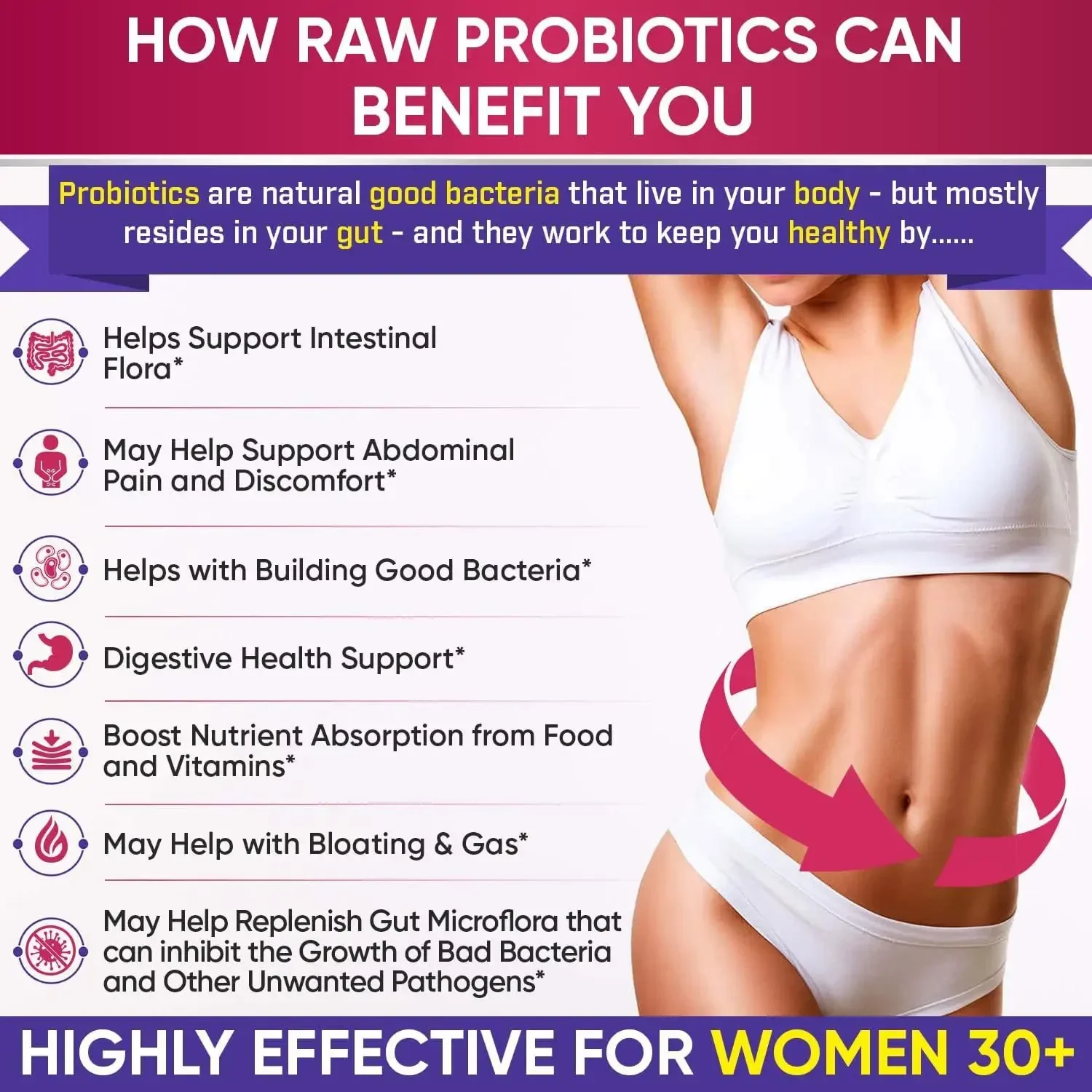 60 capsules 100 Billion Probiotic CFU Digestive Enzyme Cranberry To Help Gastrointestinal Digestion and Immunity High-quality