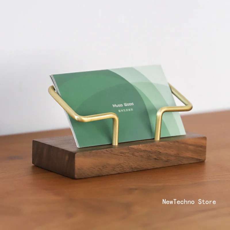 

Business Card Holder Organizer Office Desk Display Stand Memo Counter Accessories Tabletop Shelf Home Wooden Card Holder Storage