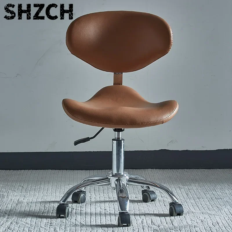 ‌Saddle Chair for Salon, Height-Adjustable Dental Stool, Swivel Bar Chair with Silent Wheels, Ergonomic Beauty Salon Seat