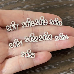 20PCS DIY Jewelry Year 2017 2018 2019 2024 2025 2020 Pendant Charm for Bracelet Pendant Necklaces Earrings Zipper Pulls bookmark