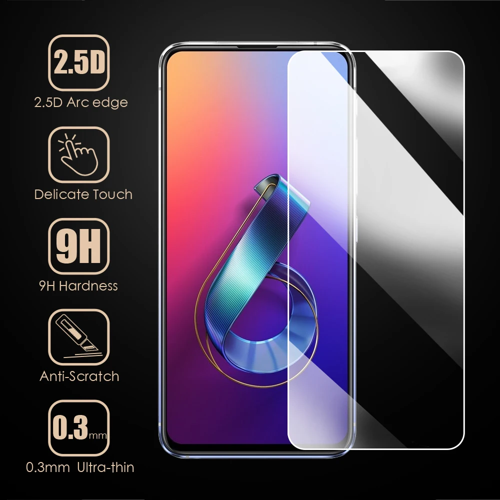 Screen Protector Tempered Glass For Asus ZenFone 6 5Z 5Q 5 Lite Selfie ZC600KL ZS630KL ZS620KL ZE620KL Protective Glass Film