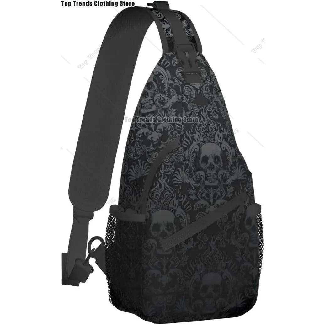 

Colorful Skull Sling Backpack Trendy Sling Bag Multipurpose Crossbody Sling Travel Hiking Chest Bag Shoulder Backpack