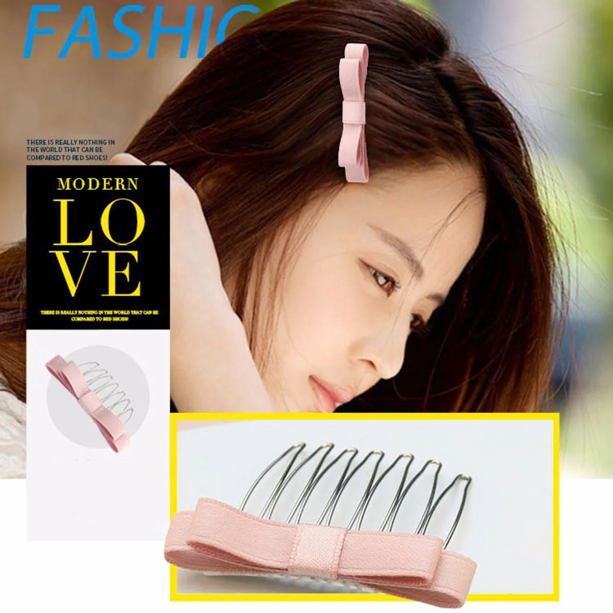 Korean Inserted Comb Bow Hair Comb Adornment Bangs Versatile Simple Anti-skid Curl Side Clip Top Clip