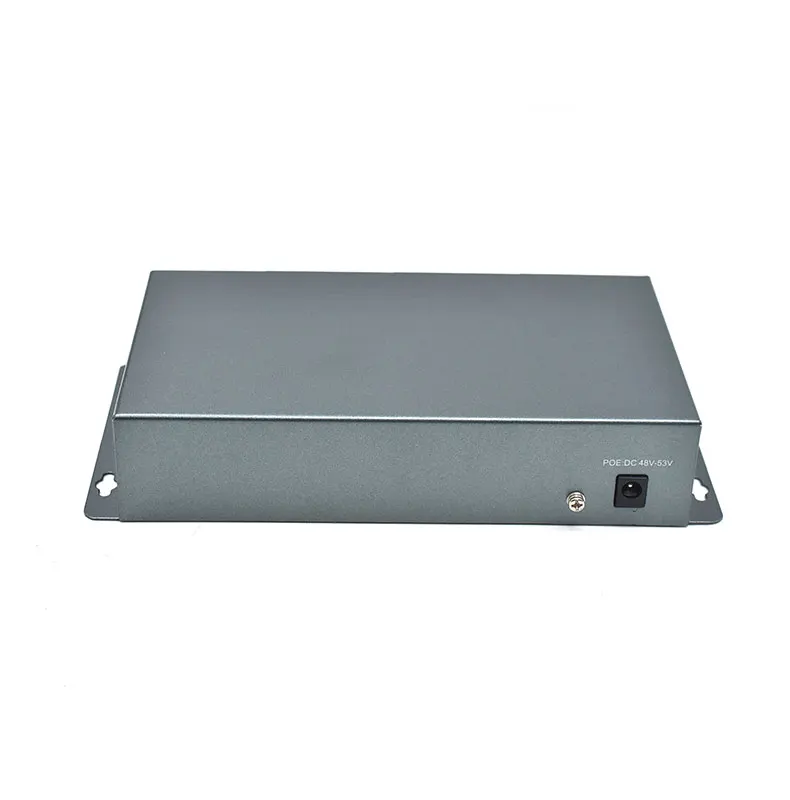 1000Mbps 4‑Port PoE Media Converter Unmanaged 1 SC Fiber Uplink Plug‑and‑Play Desktop Rack‑Mount Surveillance & SMB