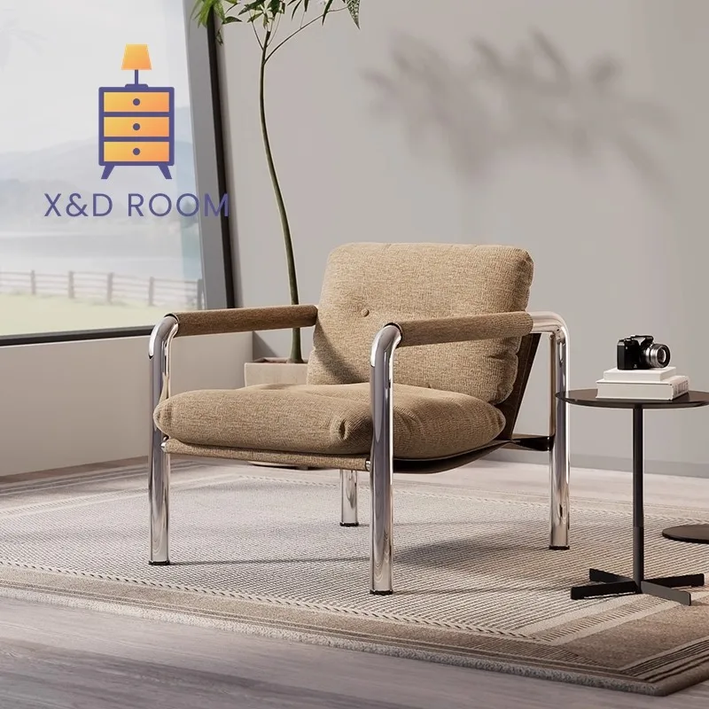 XD Итальянский минималистичный дизайнерский диван-кресло из нержавеющей стали, креативное одноместное кресло для гостиной, балкона, кресло для отдыха, ленивый диван