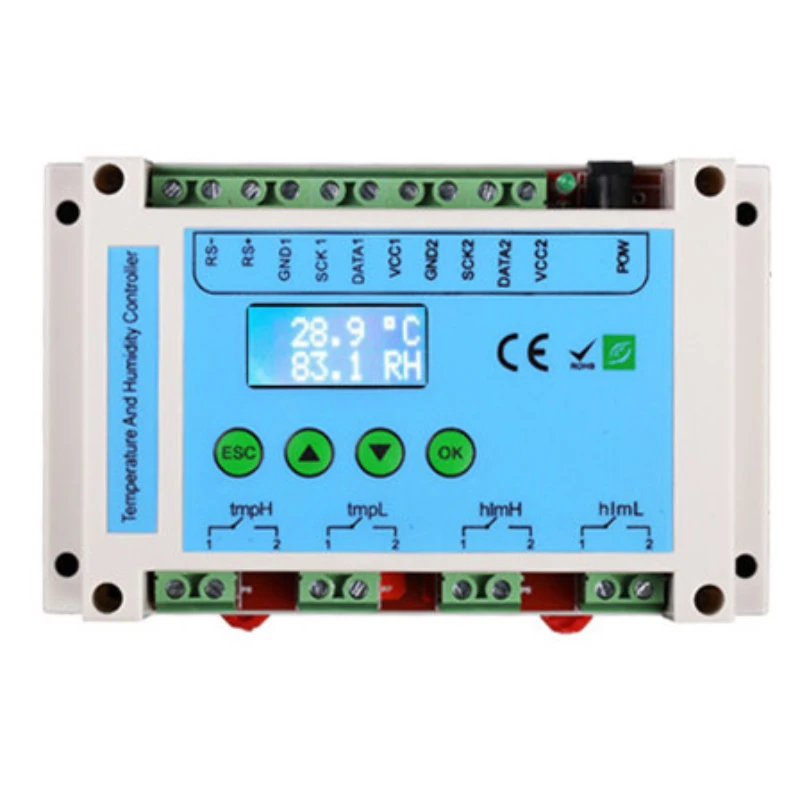 Professional Digital greenhouse temperature controller with 4 relays, temperature humidity controller machine