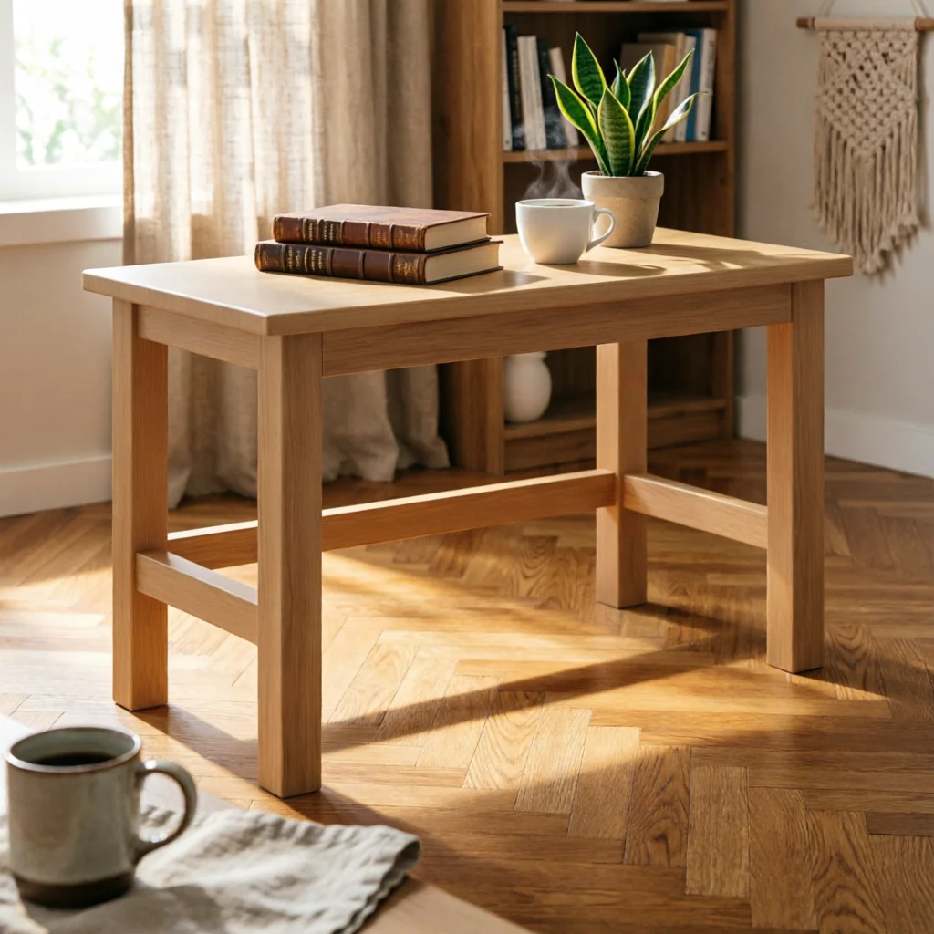 Hardwood Wood Writing Desk Drawers Rounded Corners Storage Study Desk Computer Table Storage Shelves Space-Saving for Children