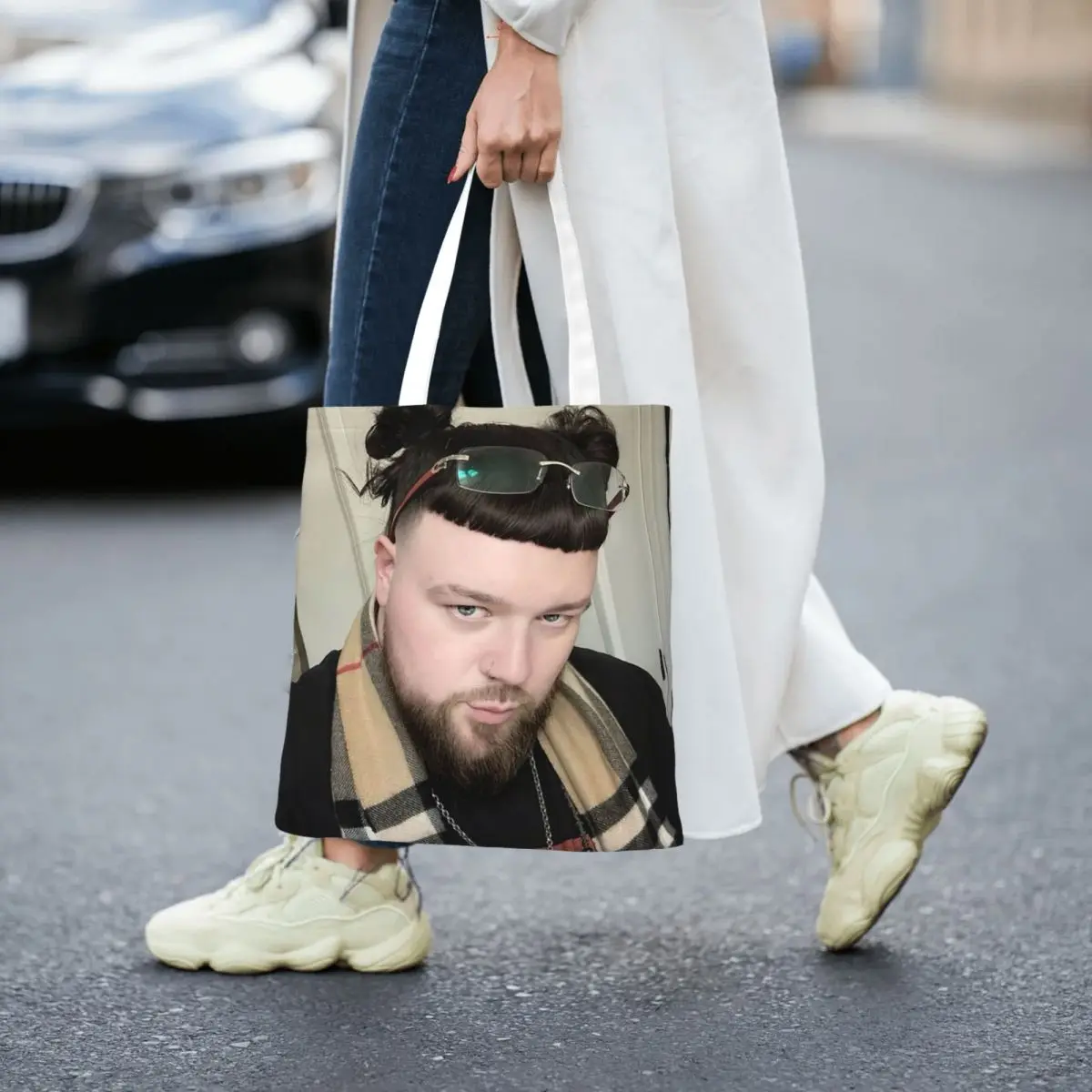 Joeyy Singer Vocalist Music Rapper Shopping Bags Foldable Canvas The Tote Bag Ladies Shoulder Tote Travel Handbag