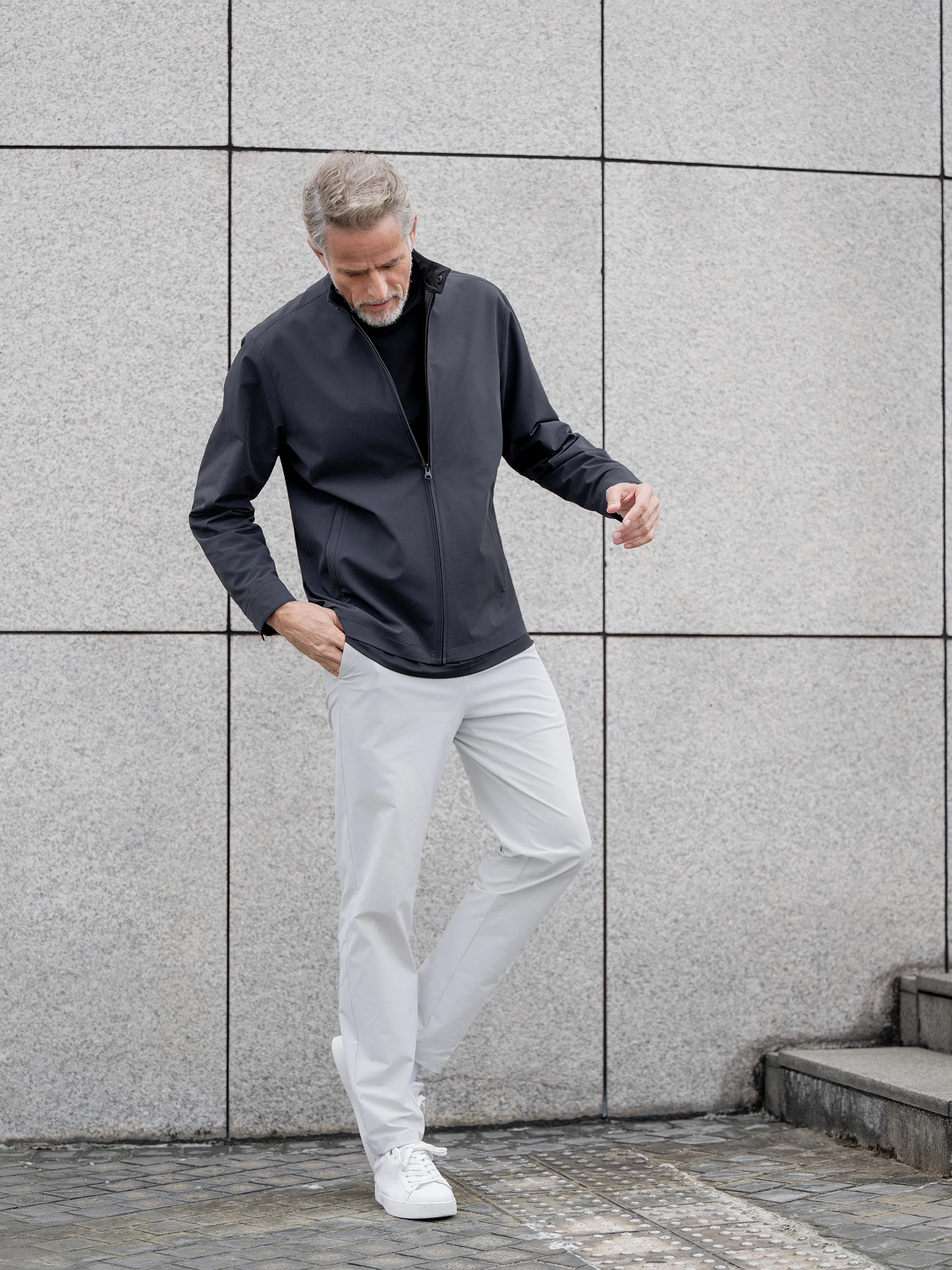 Giacca da uomo nuova primavera e autunno, giacca da pendolare con colletto rialzato alla moda per affari e tempo libero