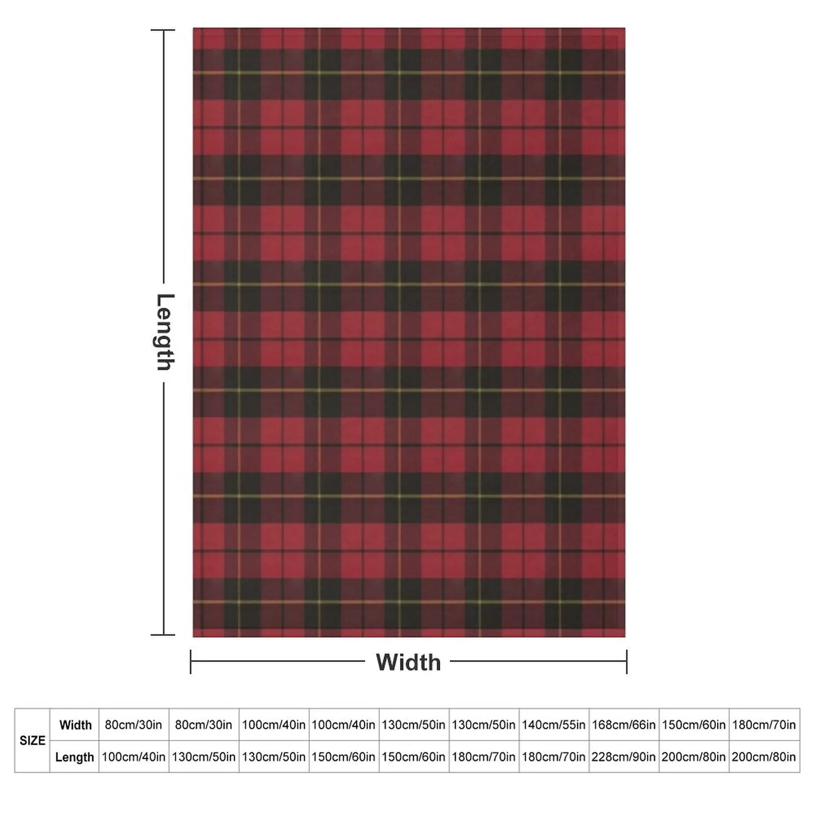 Wallace Red Original Scottish Tartan Throw Blanket Vintage Sofa Blankets