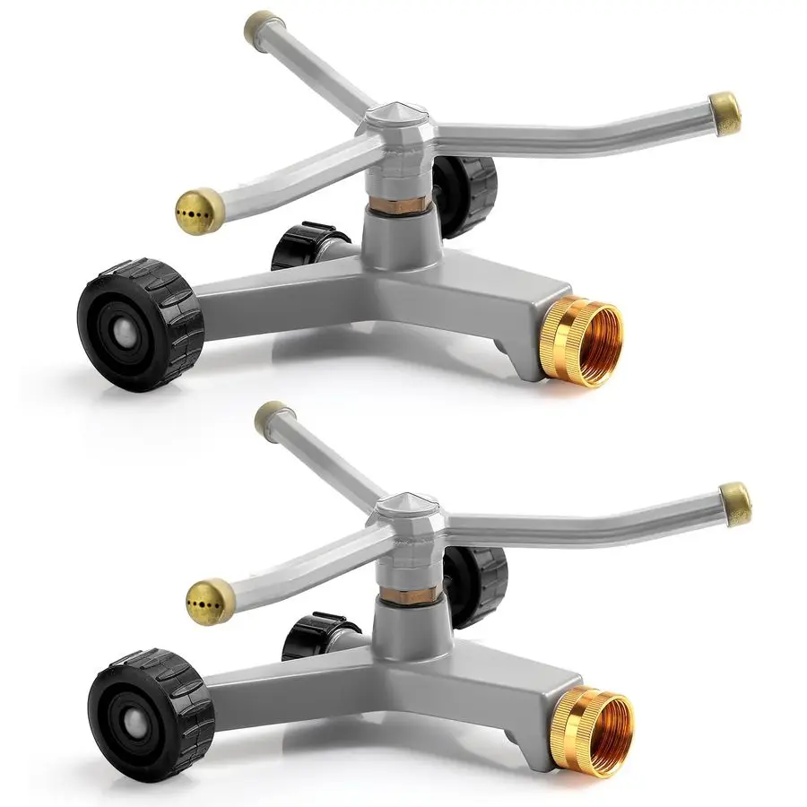 

Pcs Metal Rotary Lawn Water Sprinkler 3 Arm Heavy Duty Automatic Revolving Whirling with Wheeled Base for Lawn Yard Garden Backy