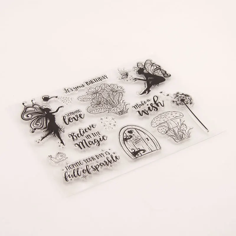 Fairies Phrases Clear Stamp Transparent Silicone DIY Stamp Seal Sheet for Scrapbooking Making Album Photo Handmade Decoration