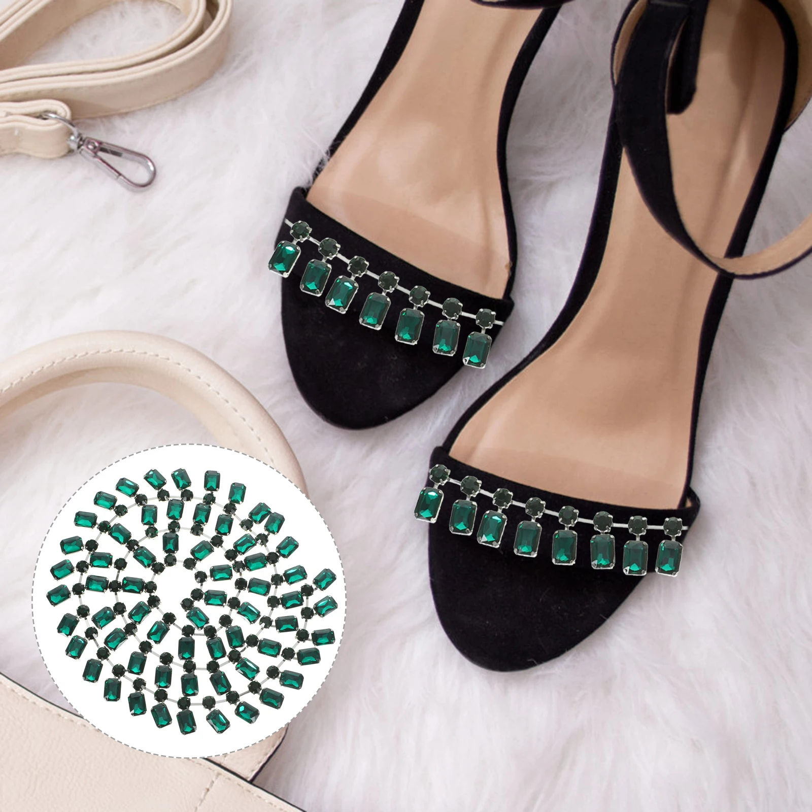 

Retro Alloy Shoe Chain Detachable Bag Buckle Decorative Charm Multi-Use Clothing Accessory Wedding Sash Belt Applique Diy Craft