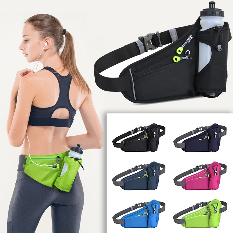 

Running Waist Bags Water Bottle Bag Men Women Waist Pouch Water Bottle Holder Outdoor Camping Hiking Cycling Sports Fanny Packs