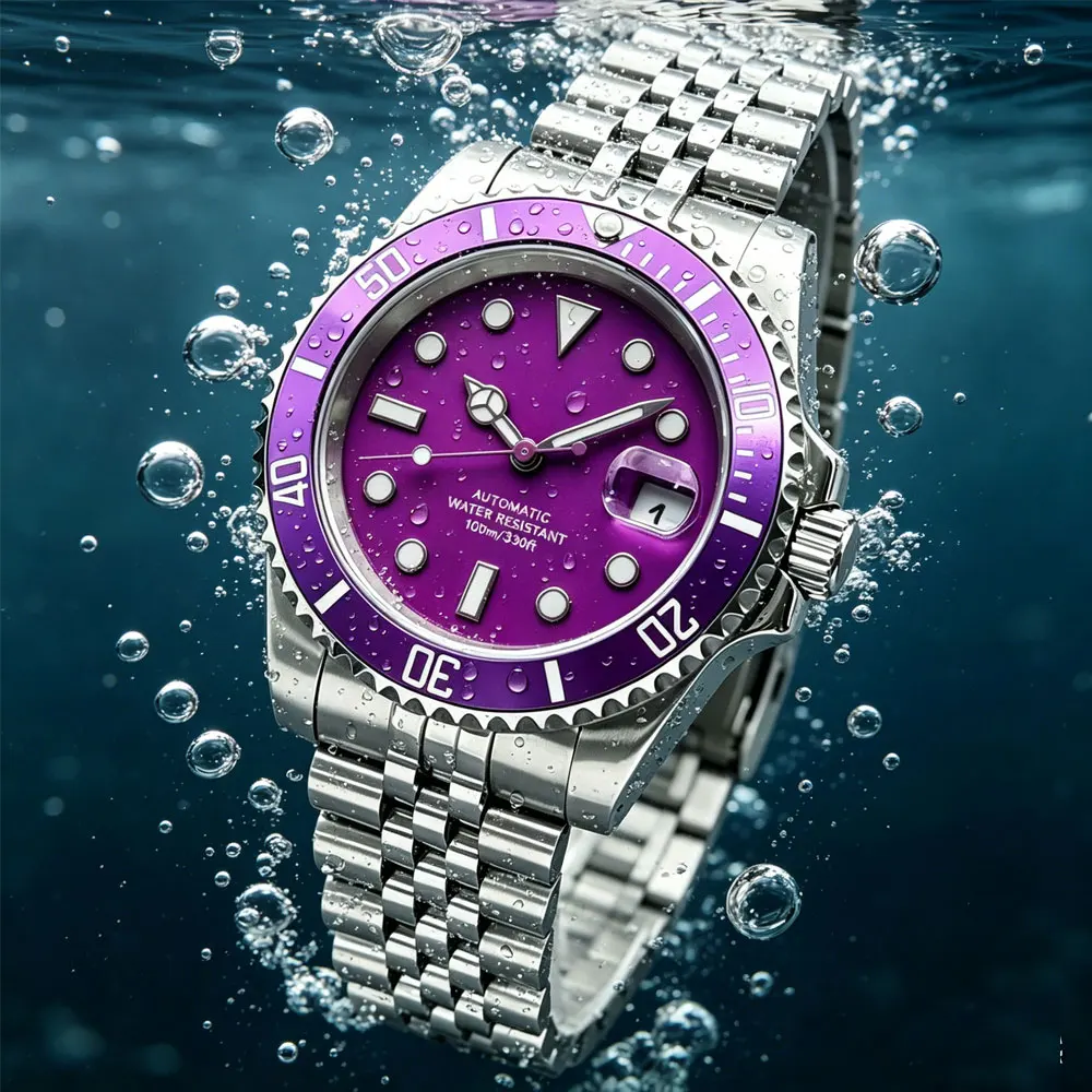 Custom LOGO man watch for Luxurious SUB NH35 Automatic mechanical Diving watches Waterproof 100m Sapphire Luminous Wrist watch - Image 5