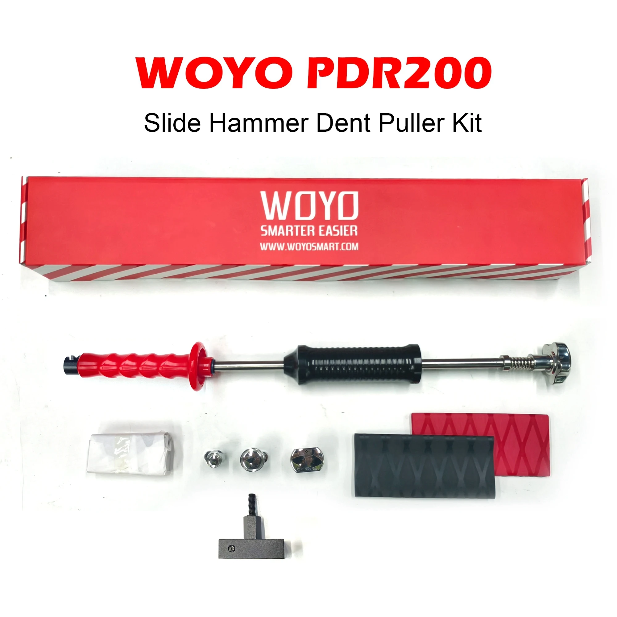 WOYO PDR200 Estrattore per ammaccature con martello scorrevole per tutte le auto Strumento per rimozione ammaccature 1,4 kg 3,1 libbre Kit PDR con peso martello per strumento di riparazione carrozzeria auto