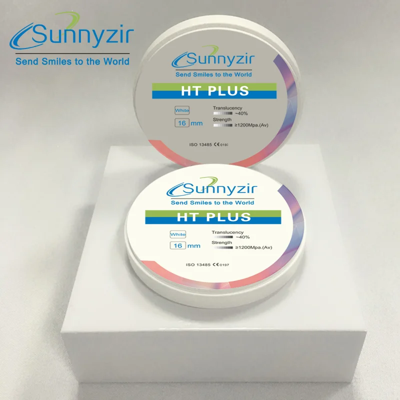 Sunnyzir High Strength Translucence HT Dental White Zirconia  For Cad Cam 95mm Zironzahn System Milling Machine in Dental Lab