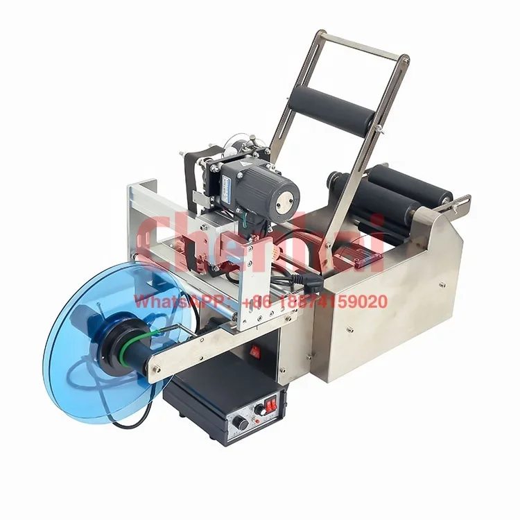 MT-50P Bottle Sticker Labeler Manual Bottle Labeling Machine for Plastic Glass Jar Round Bottles with date code printer