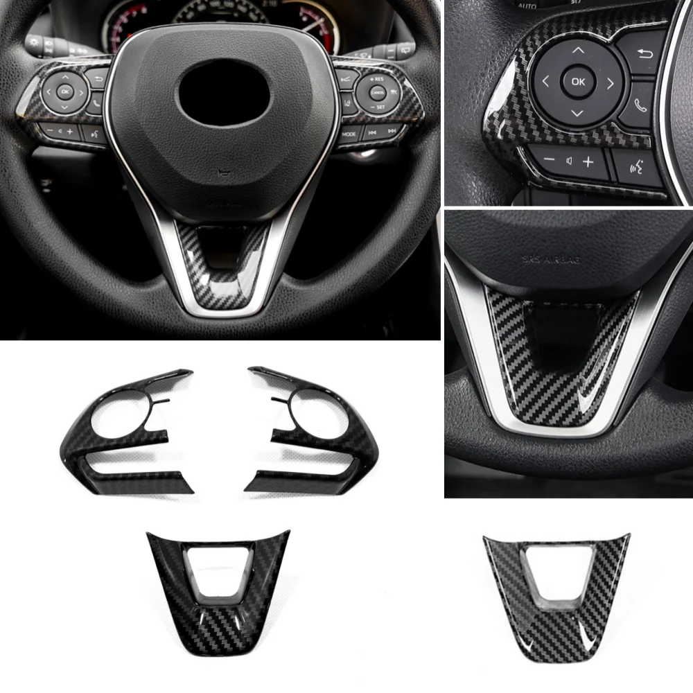 

Car Steering Wheel Button Trim Cover Sticker For Toyota RAV4 XA50 Corolla E210 RAV 4 Hybrid 2019 2020 2021 2022 2023 Accessories