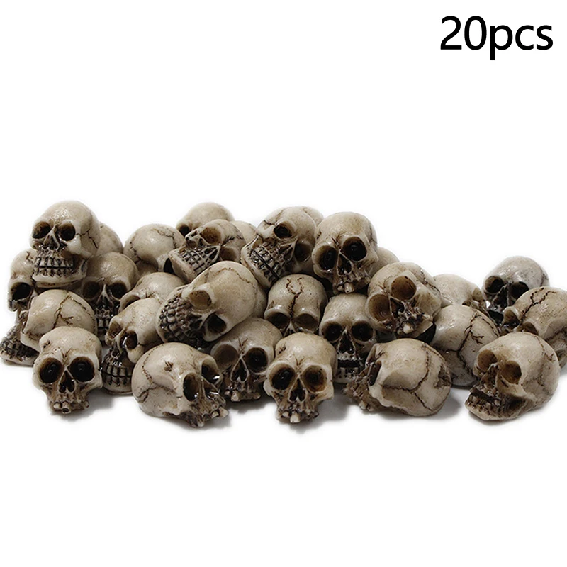 20Pcs Mushroom Ornament Landscape Garden Potted Gothic Skull/ Mushroom Sculptures Collectable Halloween Decoration Skeleton