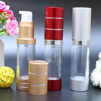 

15ml Rose Gold Empty Airless Pump Bottles AS Plastic Mini Lotion Vacuum Cosmetic Containers Women Make up Travel Emulsion Bottle
