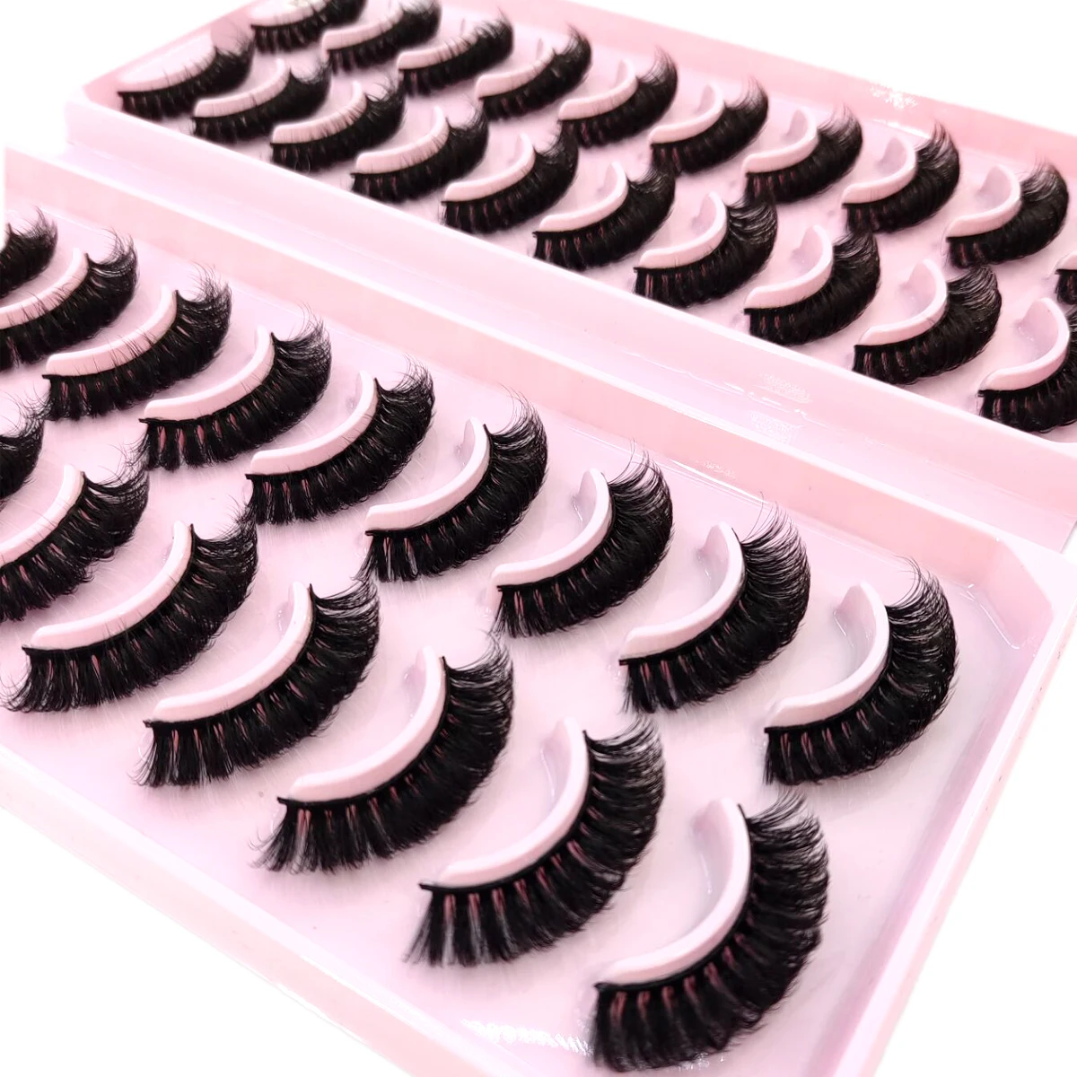 HBZGTLAD Nuovo 20 paia di ciglia naturali di visone artificiale 3D ciglia finte morbide ciglia spesse disordinate incrociate ciglia estese
